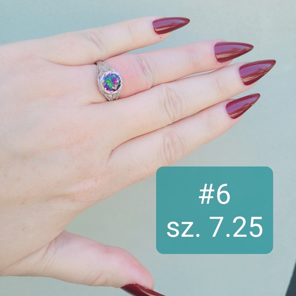 Pick your Rainbow Topaz .925 Ring NWOT 👈 - Picture 9 of 10